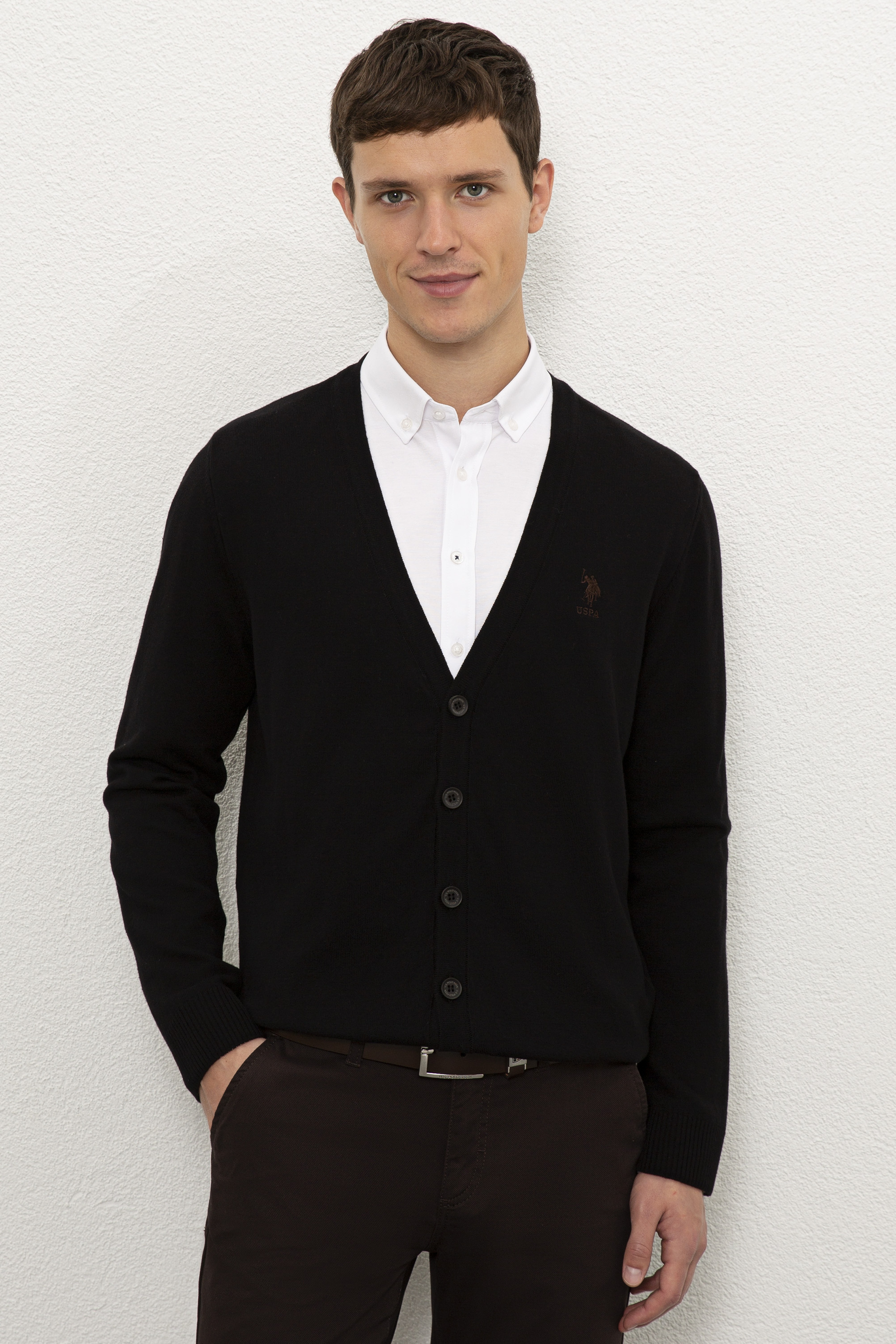 Erkek Siyah  Triko Hırka - Image 1
