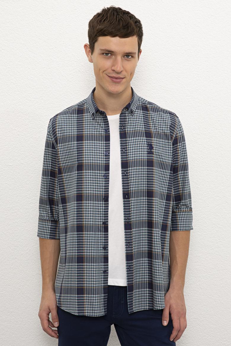 Erkek Lacivert Uzun Kollu Gömlek