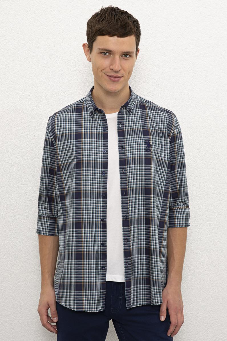 Erkek Lacivert Uzun Kollu Gömlek