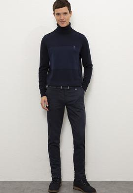 Erkek Lacivert Balıkçı Yaka Triko Kazak - 50223875009