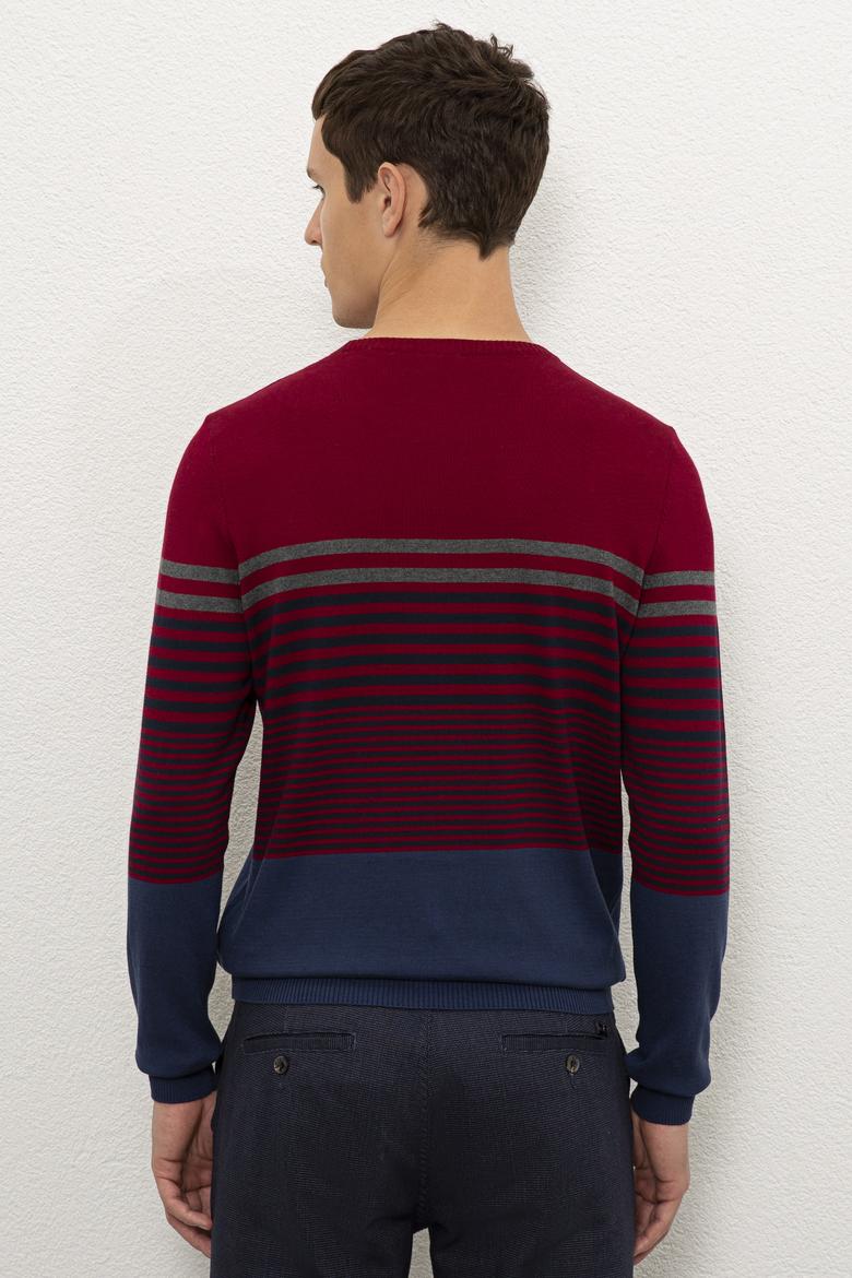 Erkek Bordo Bisiklet Yaka Triko Kazak - 50223883037