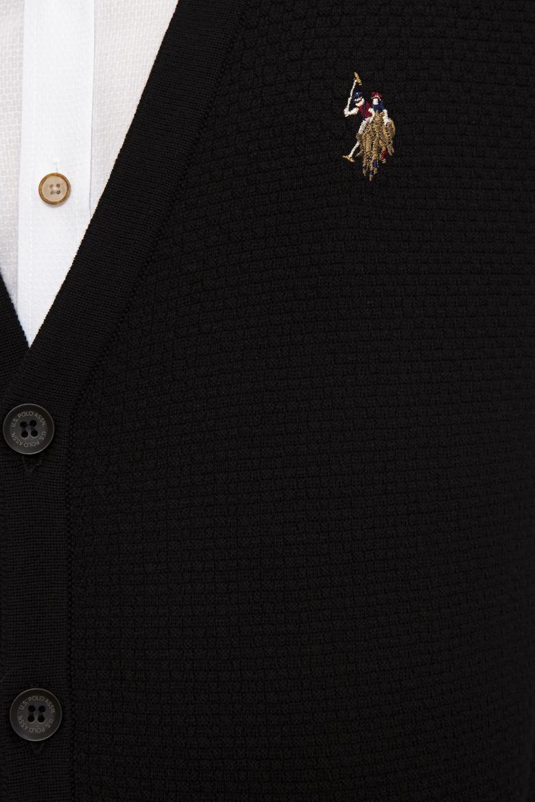 Erkek Siyah Basic Triko Hırka - 50224887013