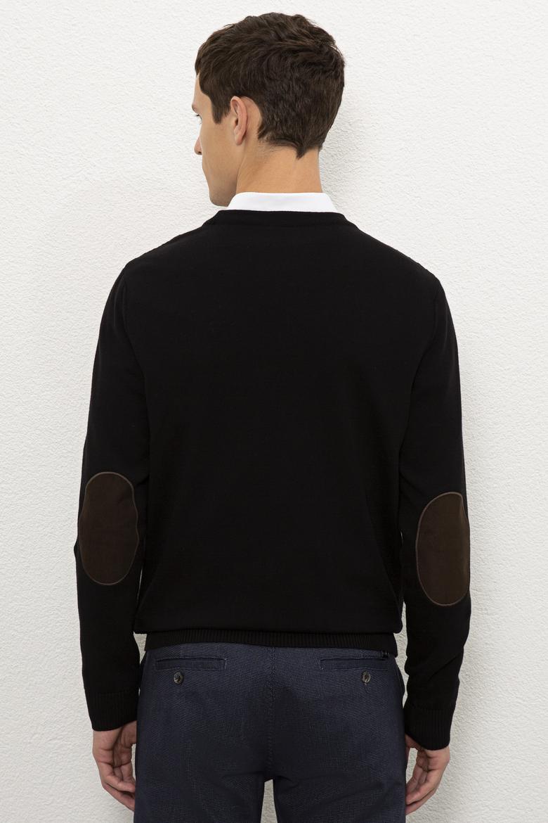 Erkek Siyah Basic Triko Hırka - 50224887013