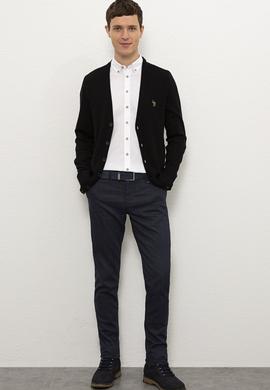 Erkek Siyah Basic Triko Hırka - 50224887013