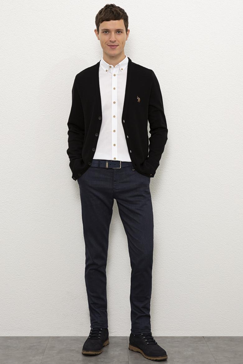 Erkek Siyah Basic Triko Hırka - 50224887013