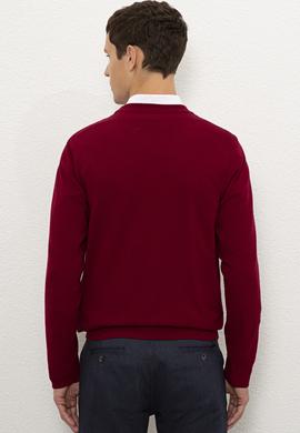 Erkek Bordo  Triko Hırka - 50229572010