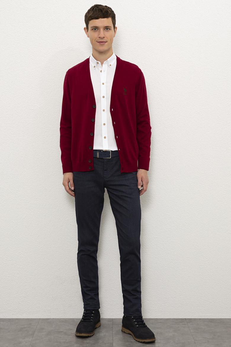 Erkek Bordo  Triko Hırka - 50229572010