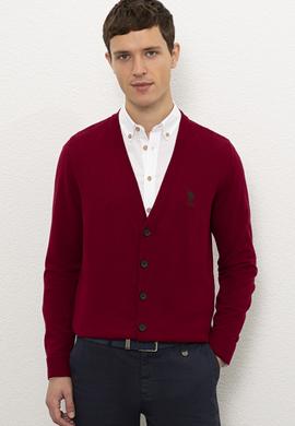 Erkek Bordo  Triko Hırka - 50229572010