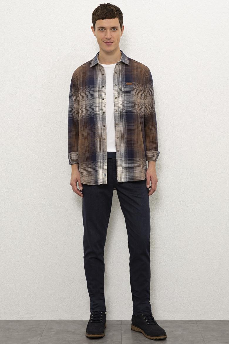 Erkek Kahverengi Gömlek Uzunkol - 50225516010