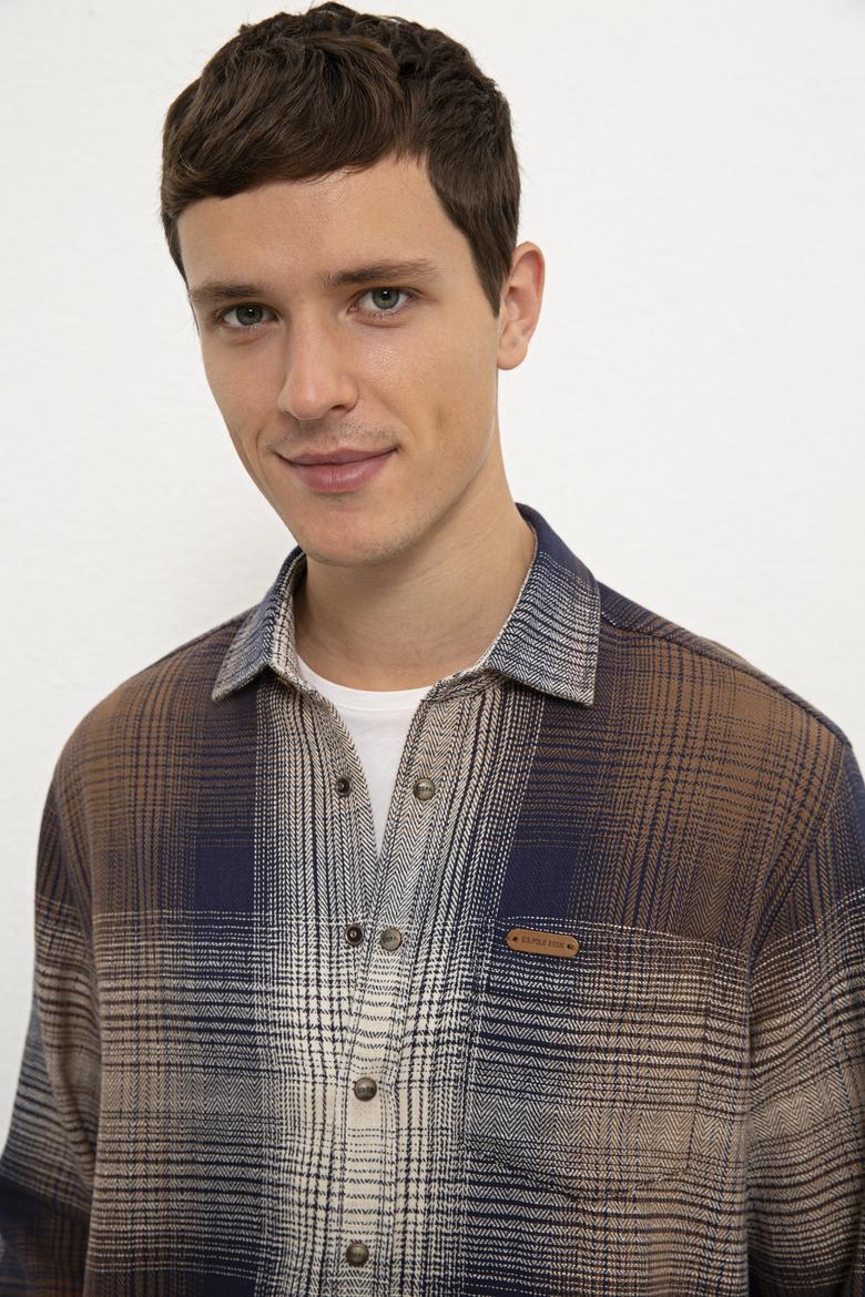 Erkek Kahverengi Gömlek Uzunkol - 50225516010