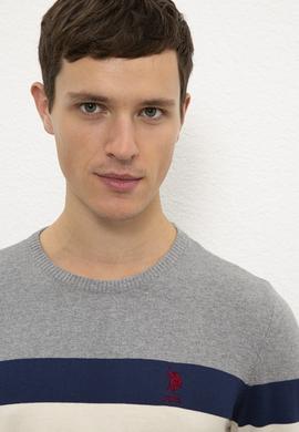 Erkek Gri Melanj Bisiklet Yaka Triko Kazak - 50229180010