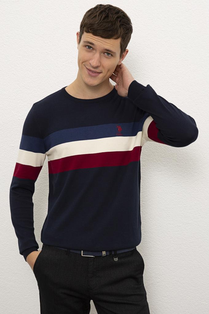 Erkek Lacivert Bisiklet Yaka Triko Kazak