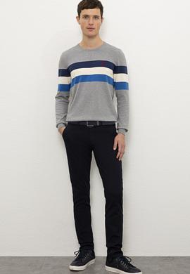 Erkek Gri Melanj Bisiklet Yaka Triko Kazak - 50229180010