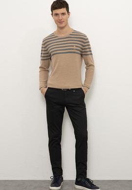 Erkek Camel Melanj Bisiklet Yaka Triko Kazak - 50223820049