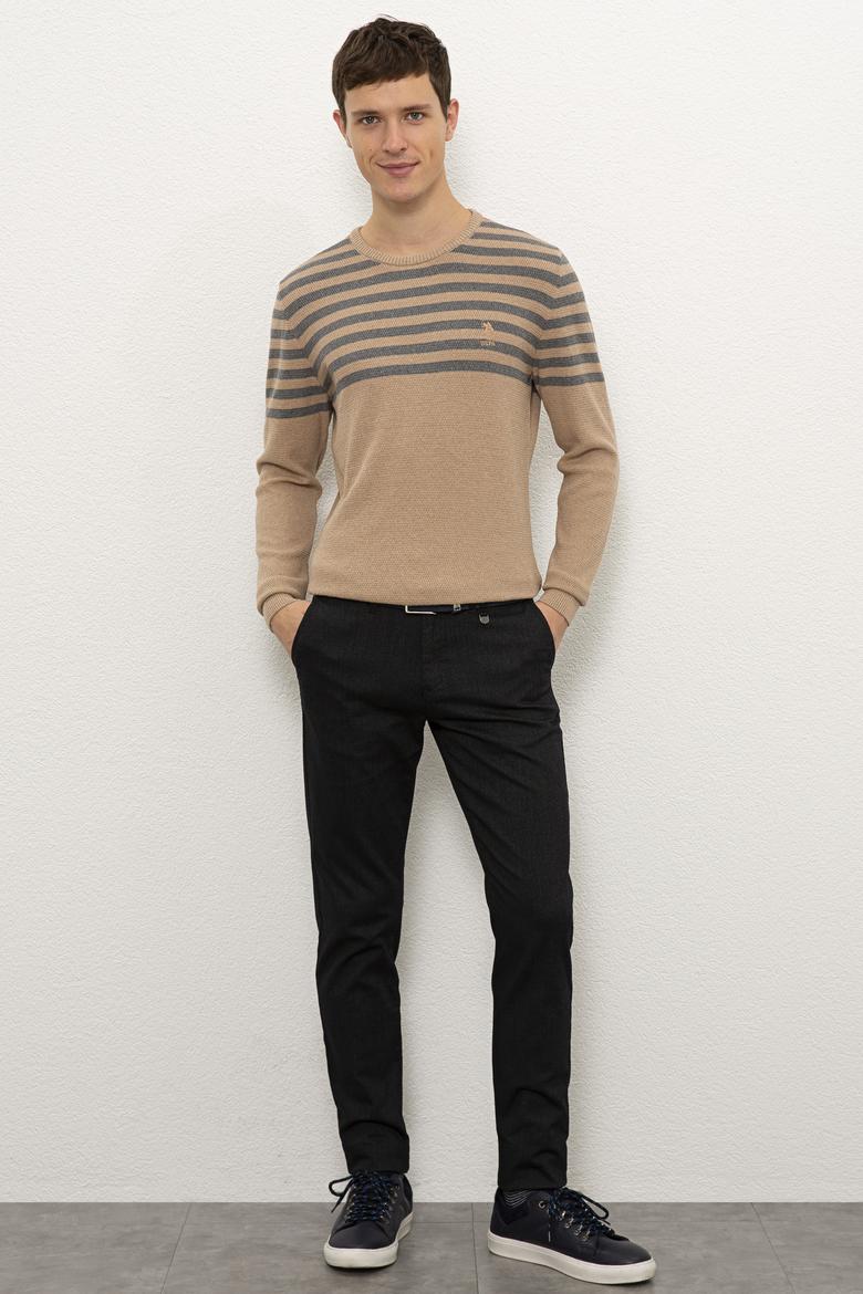 Erkek Camel Melanj Bisiklet Yaka Triko Kazak - 50223820049