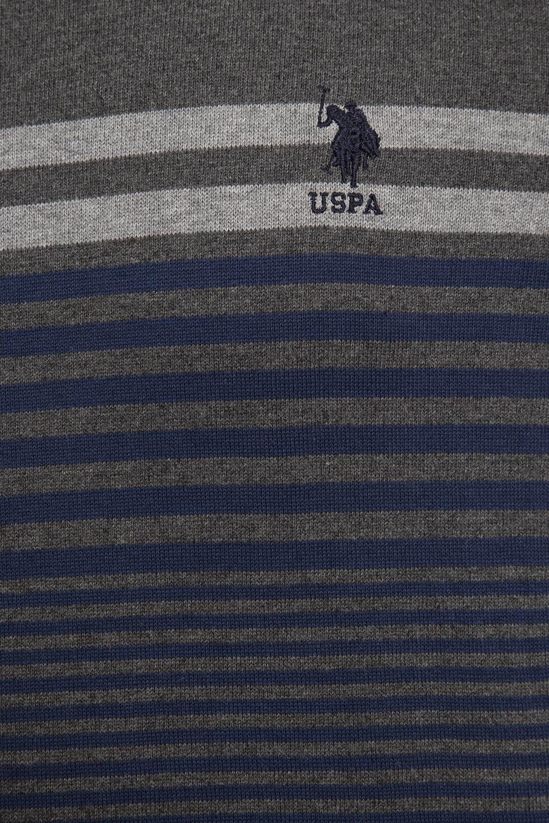 Erkek Antrasit Melanj Bisiklet Yaka Triko Kazak - 50223883024