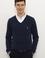 Erkek Lacivert V-Yaka Triko Kazak