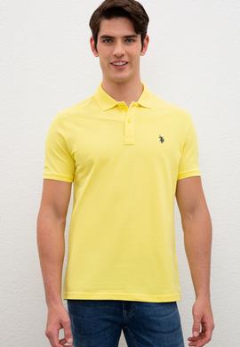 Erkek Sarı Basic Polo Yaka Tişört - 50217612350