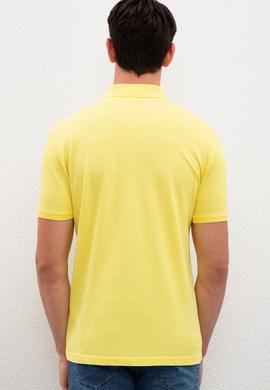 Erkek Sarı Basic Polo Yaka Tişört - 50217612350