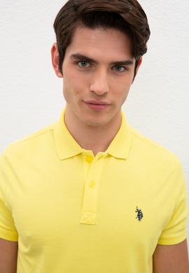 Erkek Sarı Basic Polo Yaka Tişört - 50217612350