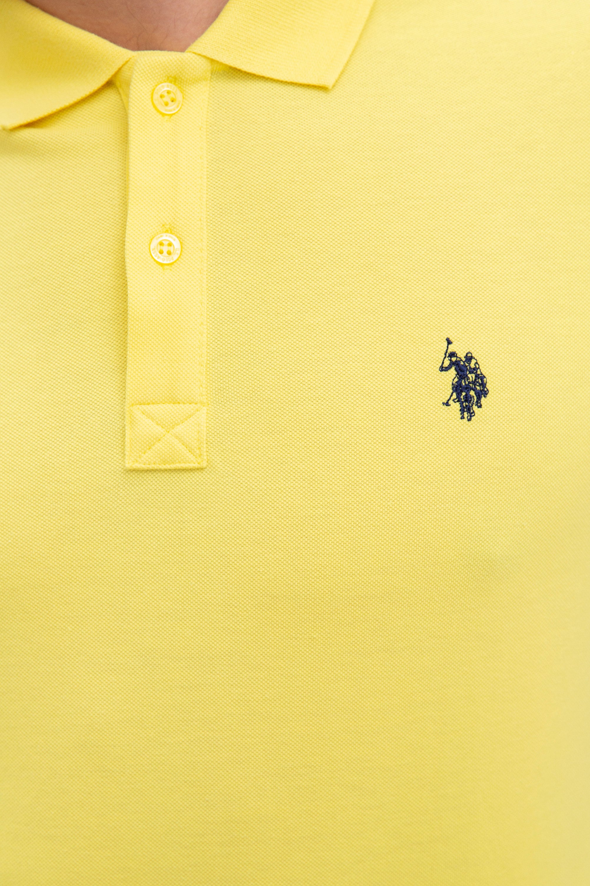 Erkek Sarı Basic Polo Yaka Tişört