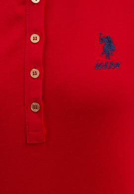 Kadın Kırmızı Basic Polo Yaka Tişört - 50217591026