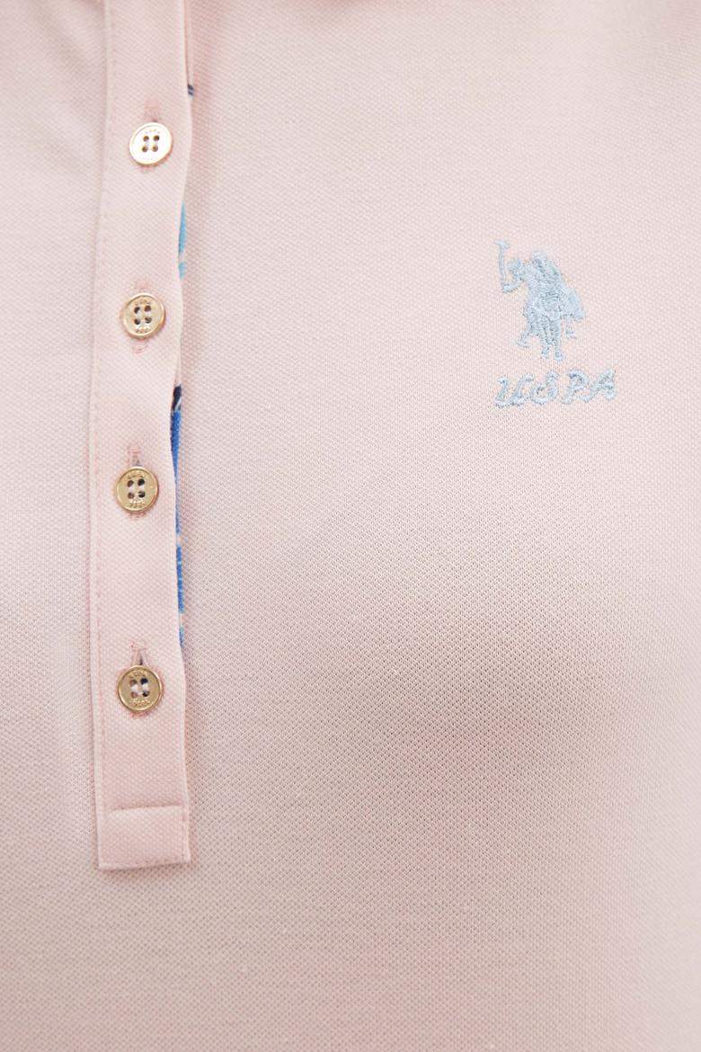 Kadın Açık Pembe Basic Polo Yaka Tişört - 50217591178