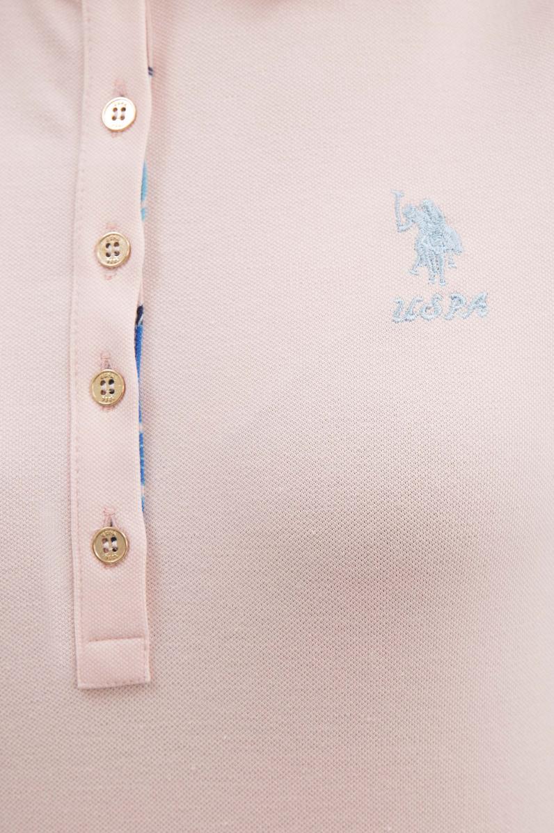 Kadın Açık Pembe Basic Polo Yaka Tişört