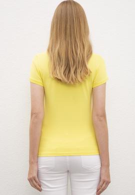 Kadın Sarı Basic Polo Yaka Tişört - 50217591186
