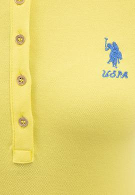 Kadın Sarı Basic Polo Yaka Tişört - 50217591186