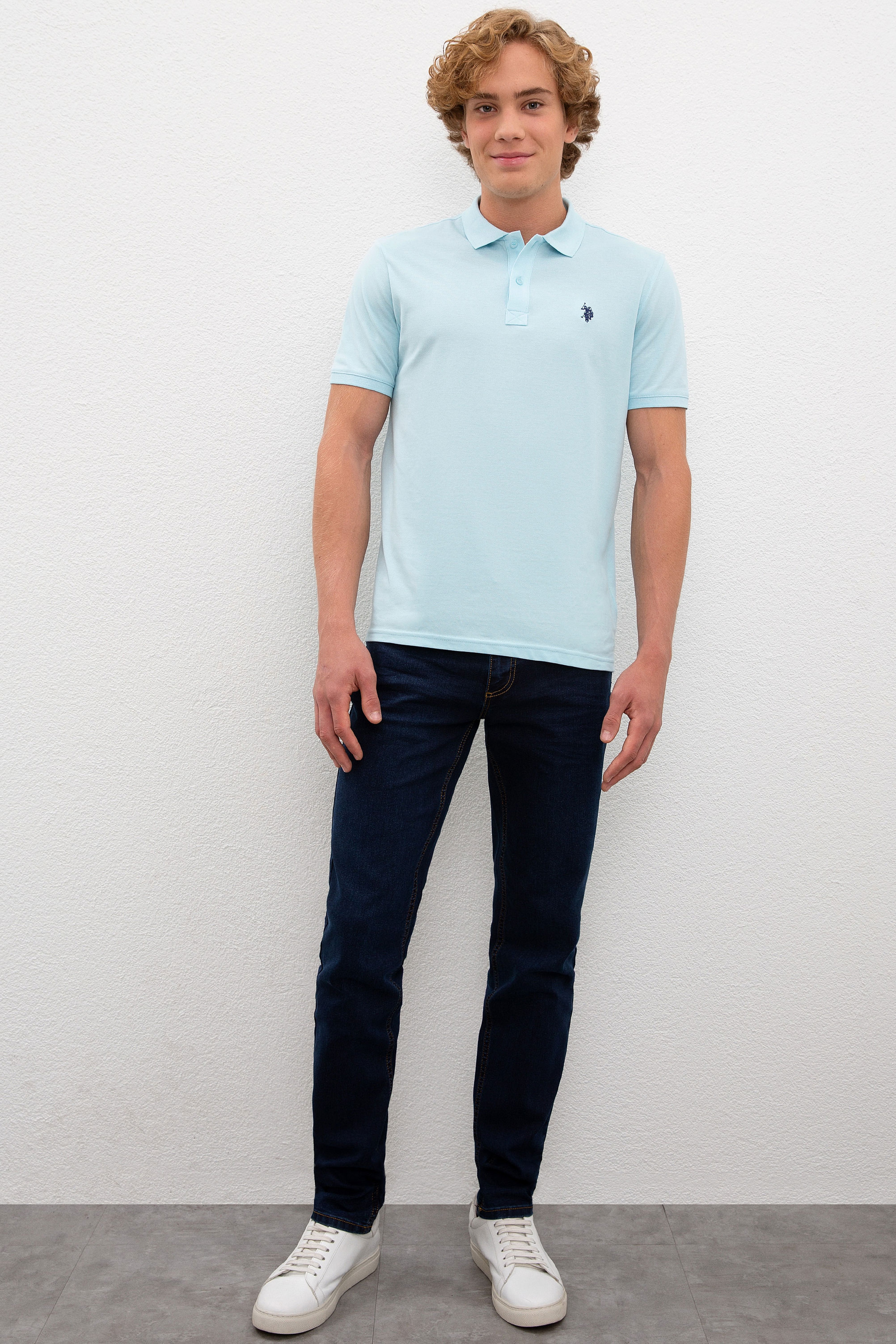 Erkek Aqua Basic Polo Yaka Tişört - Image 4
