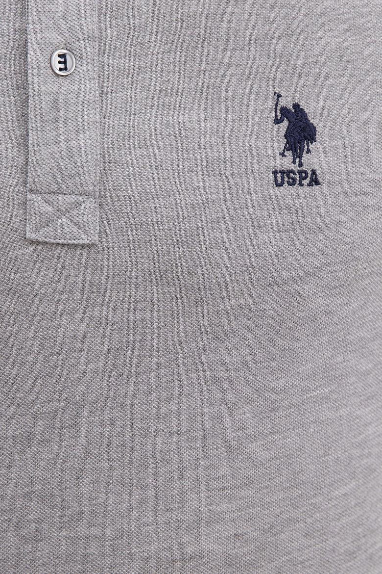 Erkek Gri Melanj Basic Polo Yaka Tişört - 50222632258