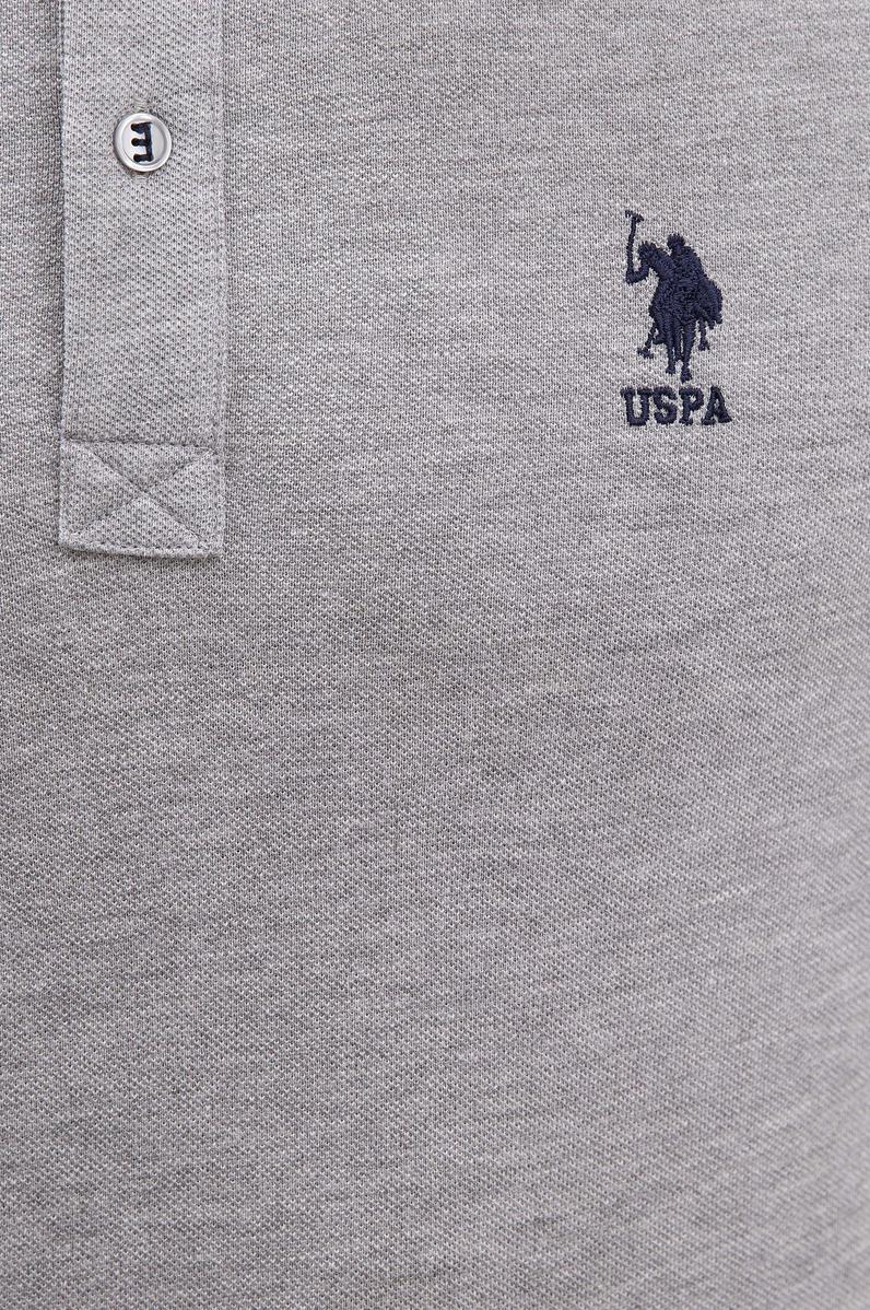 Erkek Gri Melanj Basic Polo Yaka Tişört