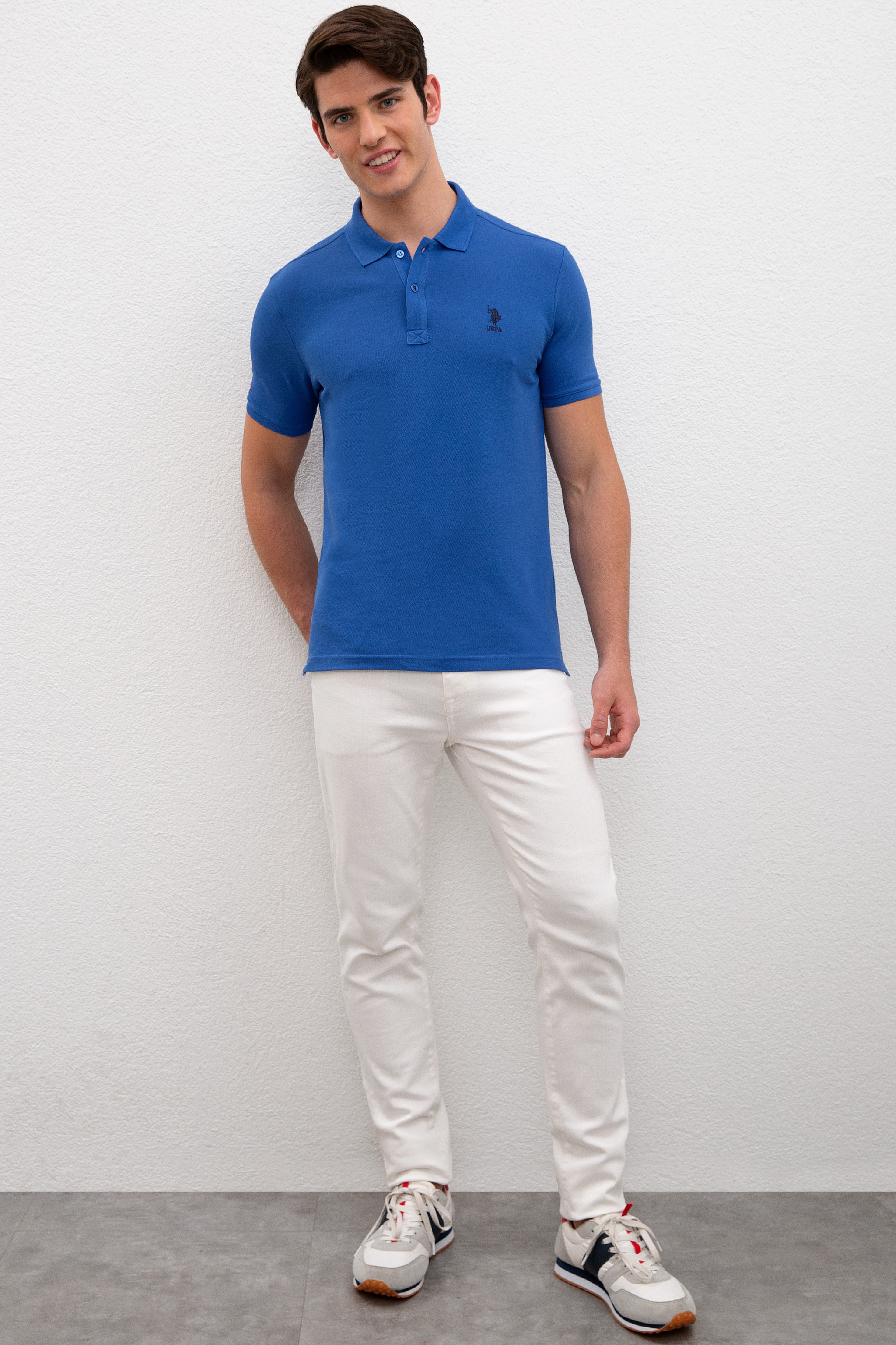 Erkek Saks Basic Polo Yaka Tişört - Image 4