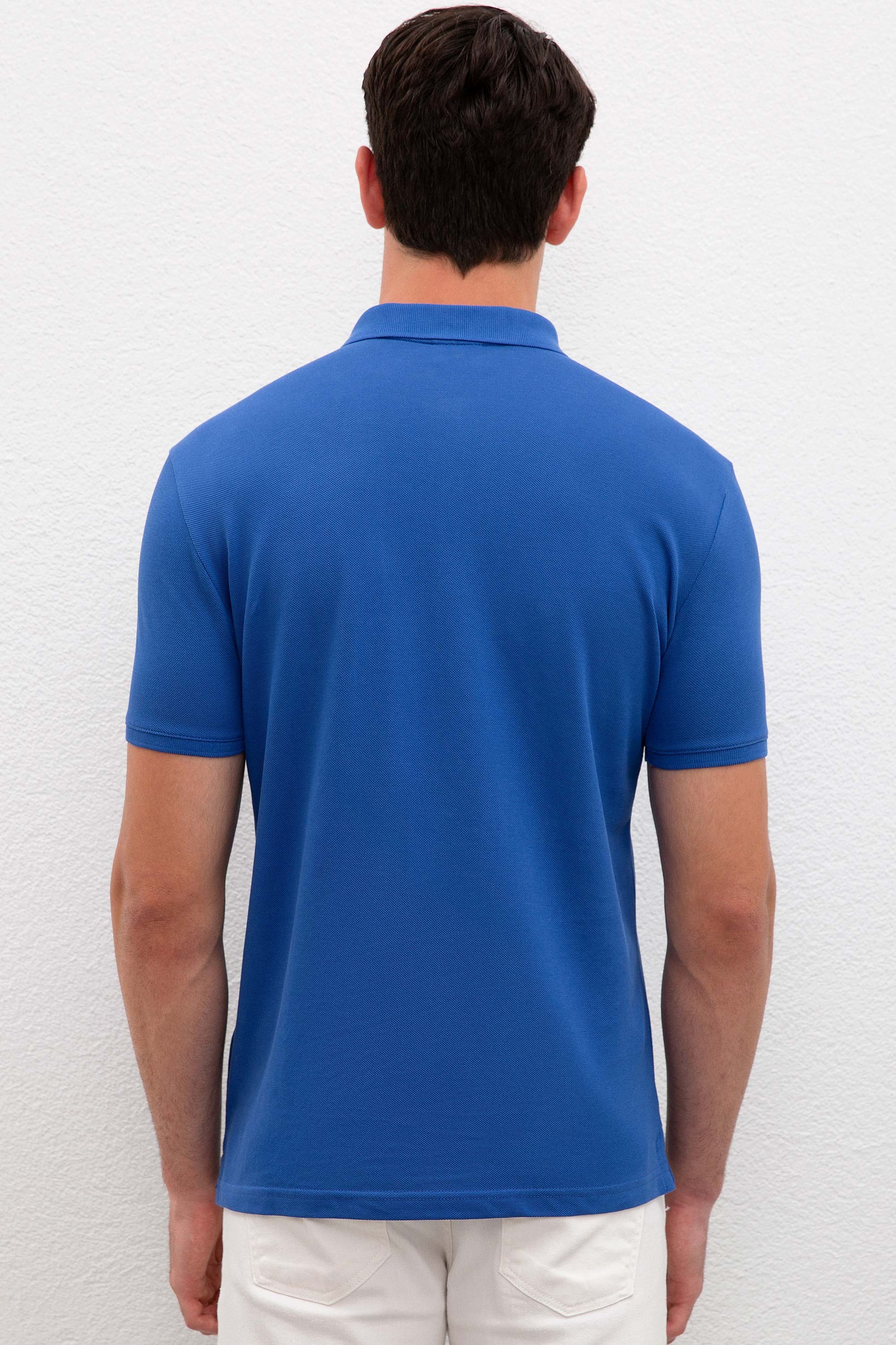 Erkek Saks Basic Polo Yaka Tişört - Image 3