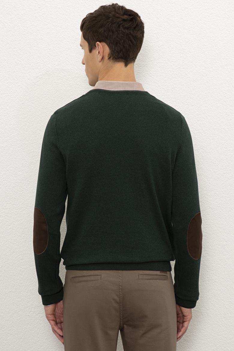 Erkek Koyu Yeşil Basic Kazak - 50224747064