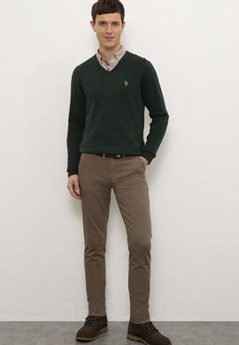 Erkek Koyu Yeşil Basic Kazak - 50224747064