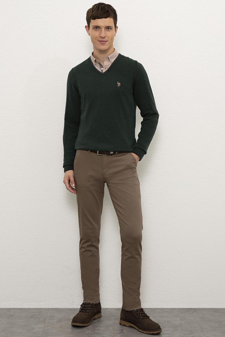 Erkek Koyu Yeşil Basic Kazak - 50224747064