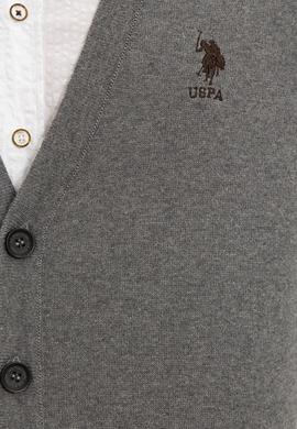 Erkek Gri Melanj  Triko Hırka - 50229572028