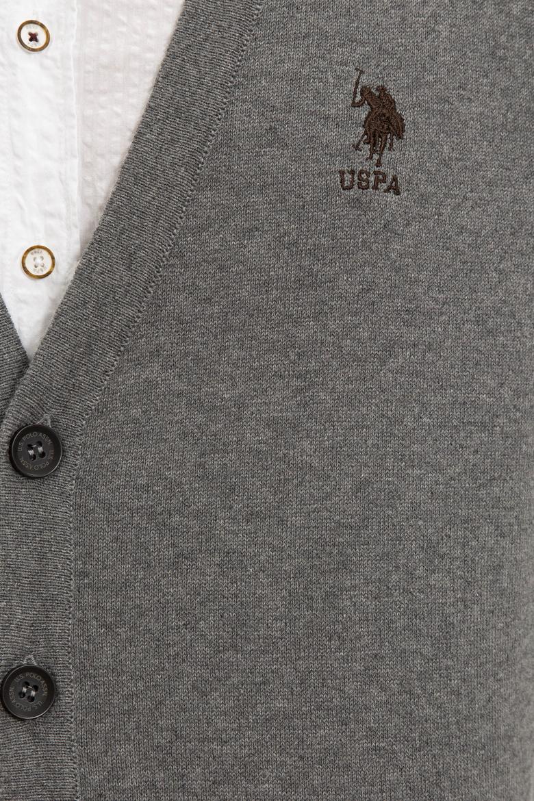 Erkek Gri Melanj  Triko Hırka - 50229572028