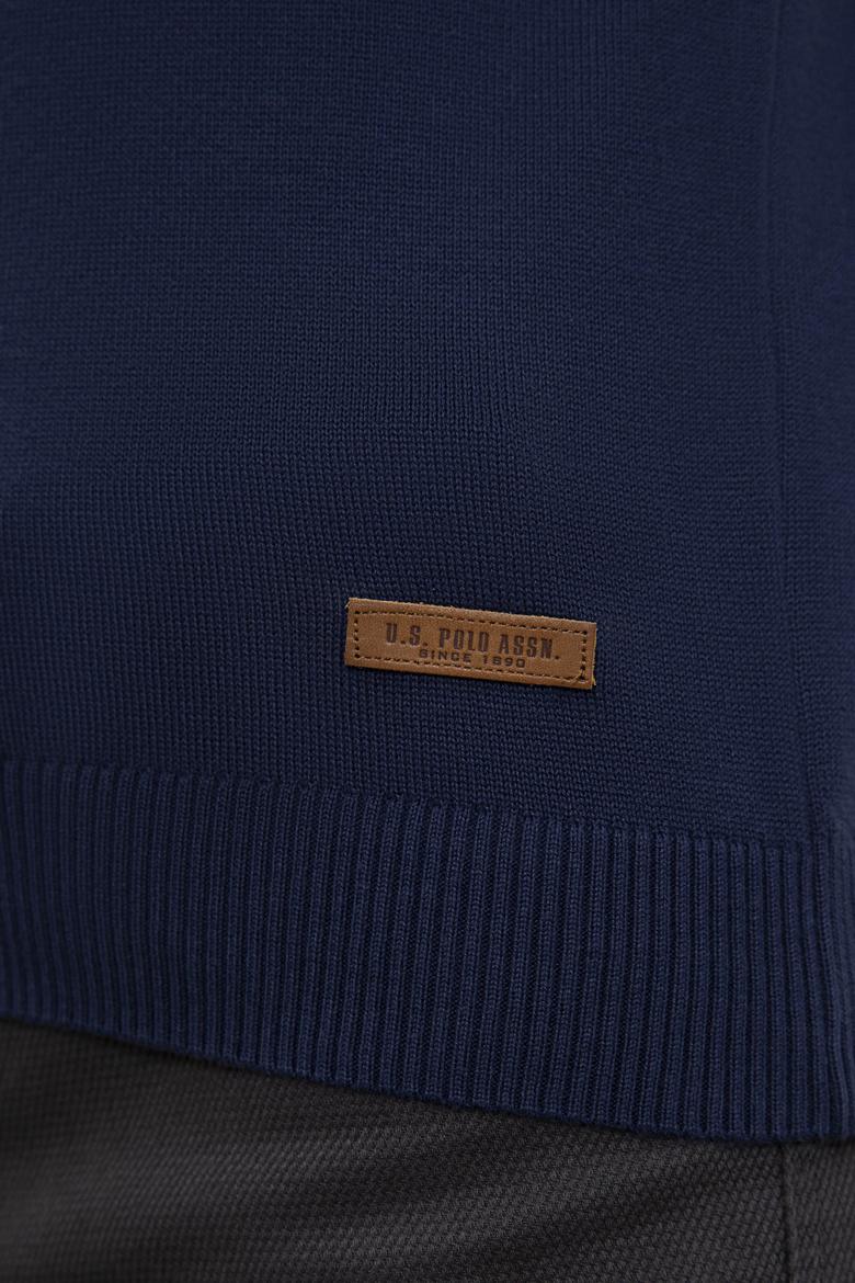 Erkek İndigo Bisiklet Yaka Triko Kazak - 50228567018