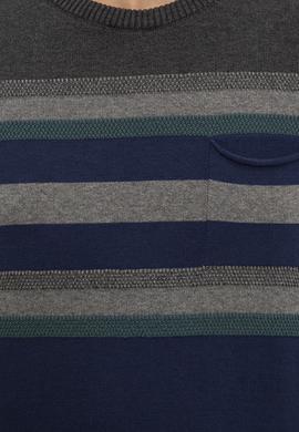 Erkek İndigo Bisiklet Yaka Triko Kazak - 50228567018