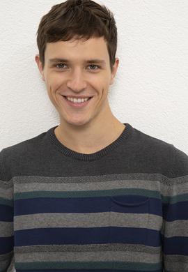 Erkek İndigo Bisiklet Yaka Triko Kazak - 50228567018