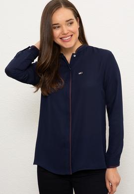 Kadın Lacivert Uzun Kollu Gömlek - 50225776014