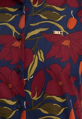 Kadın Lacivert Uzun Kollu Gömlek - 50226441002