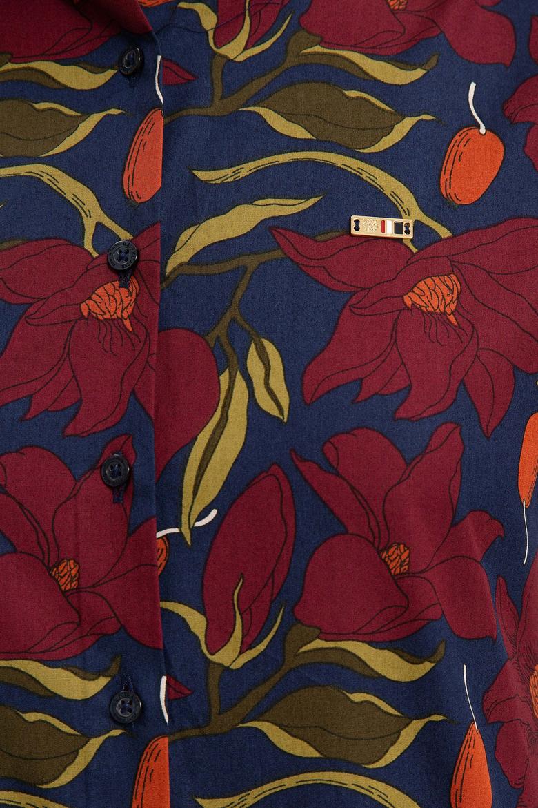 Kadın Lacivert Uzun Kollu Gömlek - 50226441002