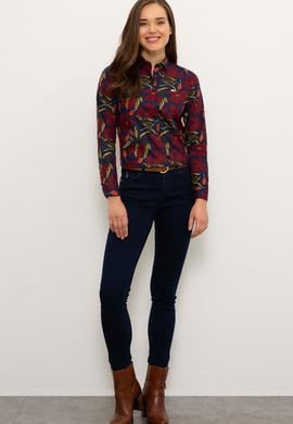 Kadın Lacivert Uzun Kollu Gömlek - 50226441002