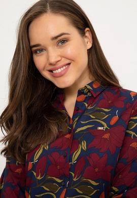 Kadın Lacivert Uzun Kollu Gömlek - 50226441002