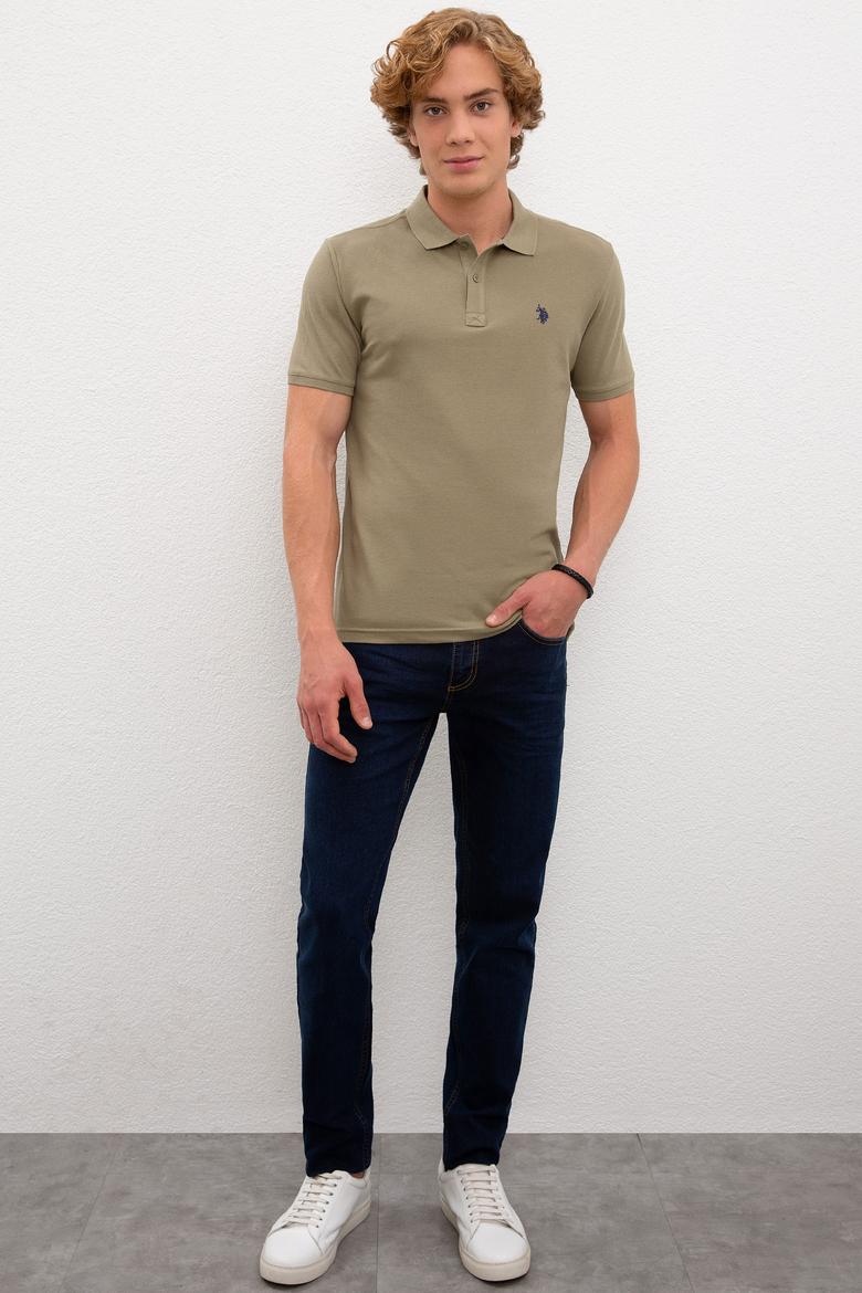 Erkek Haki Basic Tişört - 50217612202