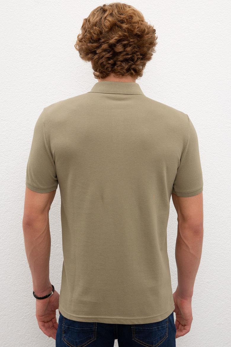 Erkek Haki Basic Tişört - 50217612202